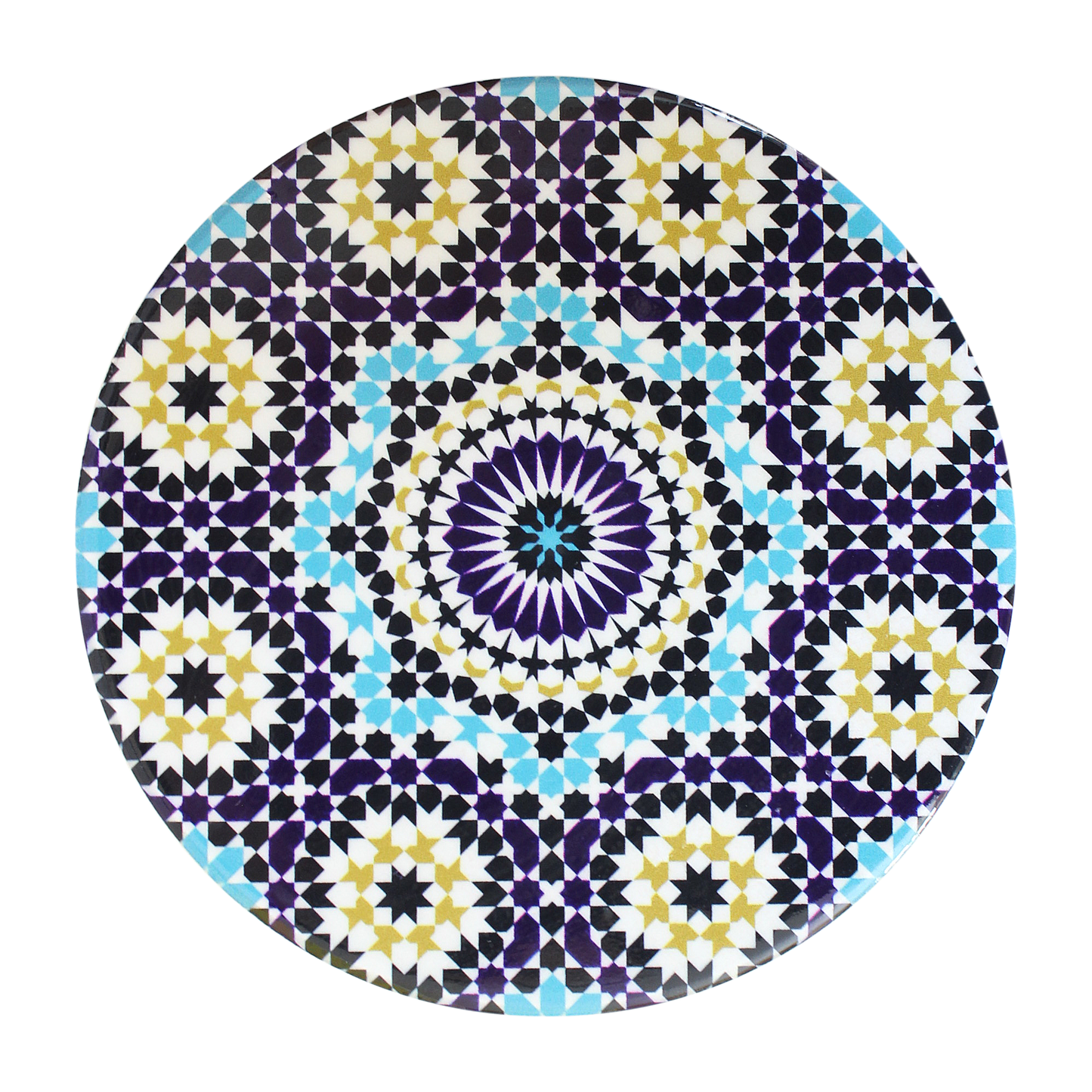 6 Moroccan Tea Glasses Multicoloured with 6 Ceramic Mosaic Coasters Beautiful Classical Design (MTC1)