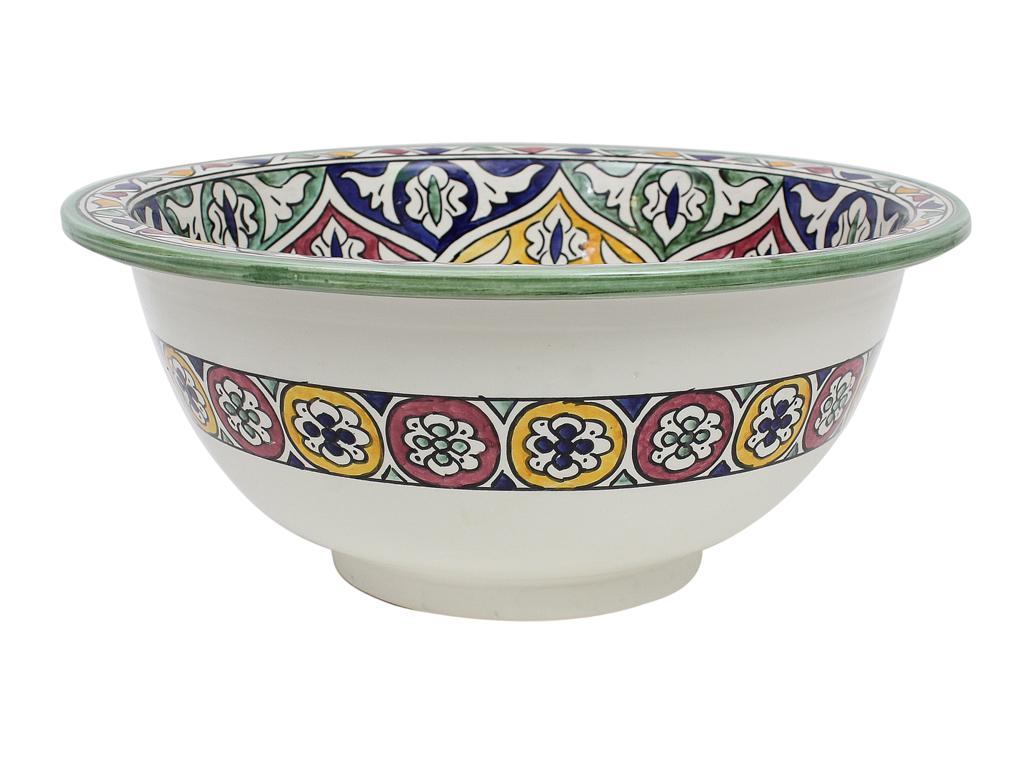 Moroccan Sink Washbasin Wash Basin Ceramic Handmade Multicolour Free Waste SW102