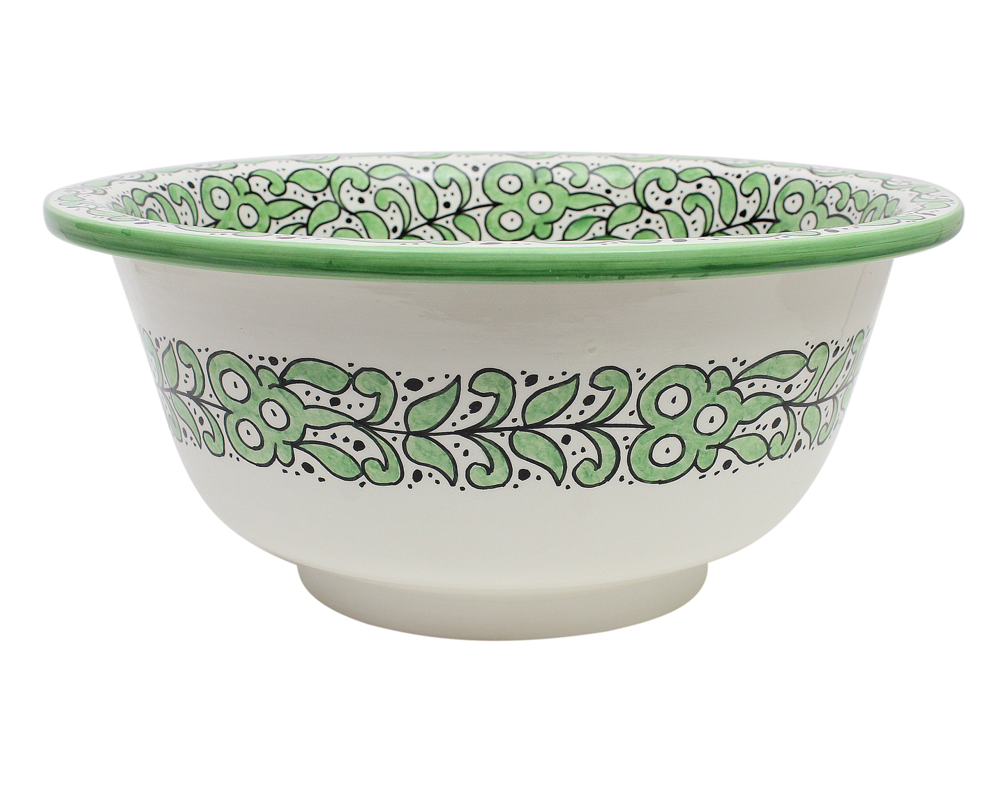 Moroccan Sink Washbasin Wash Basin Ceramic Handmade Green Free Waste (SW103)