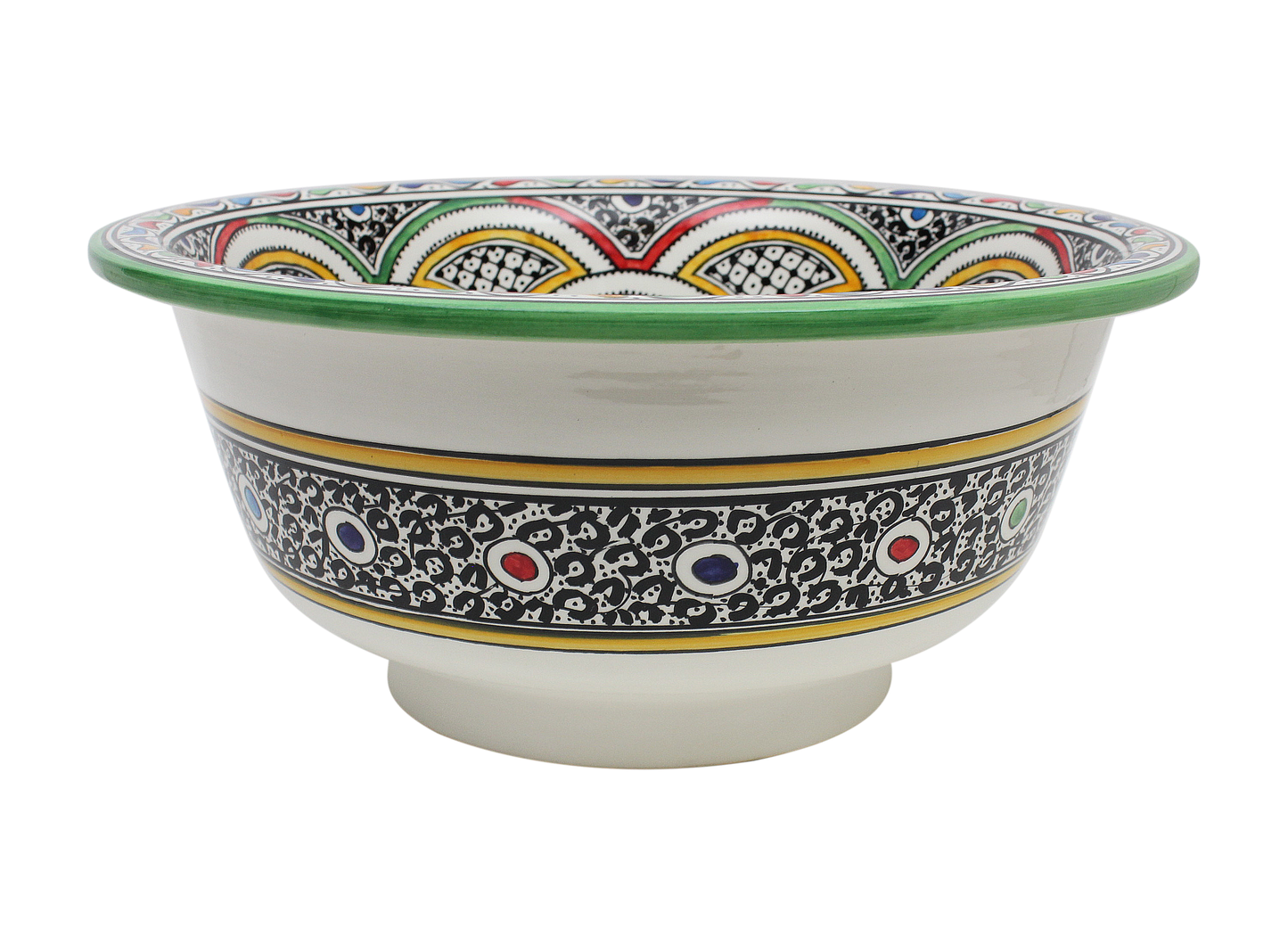 Moroccan Sink Washbasin Wash Basin Ceramic Handmade Multicolour Free Waste SW123