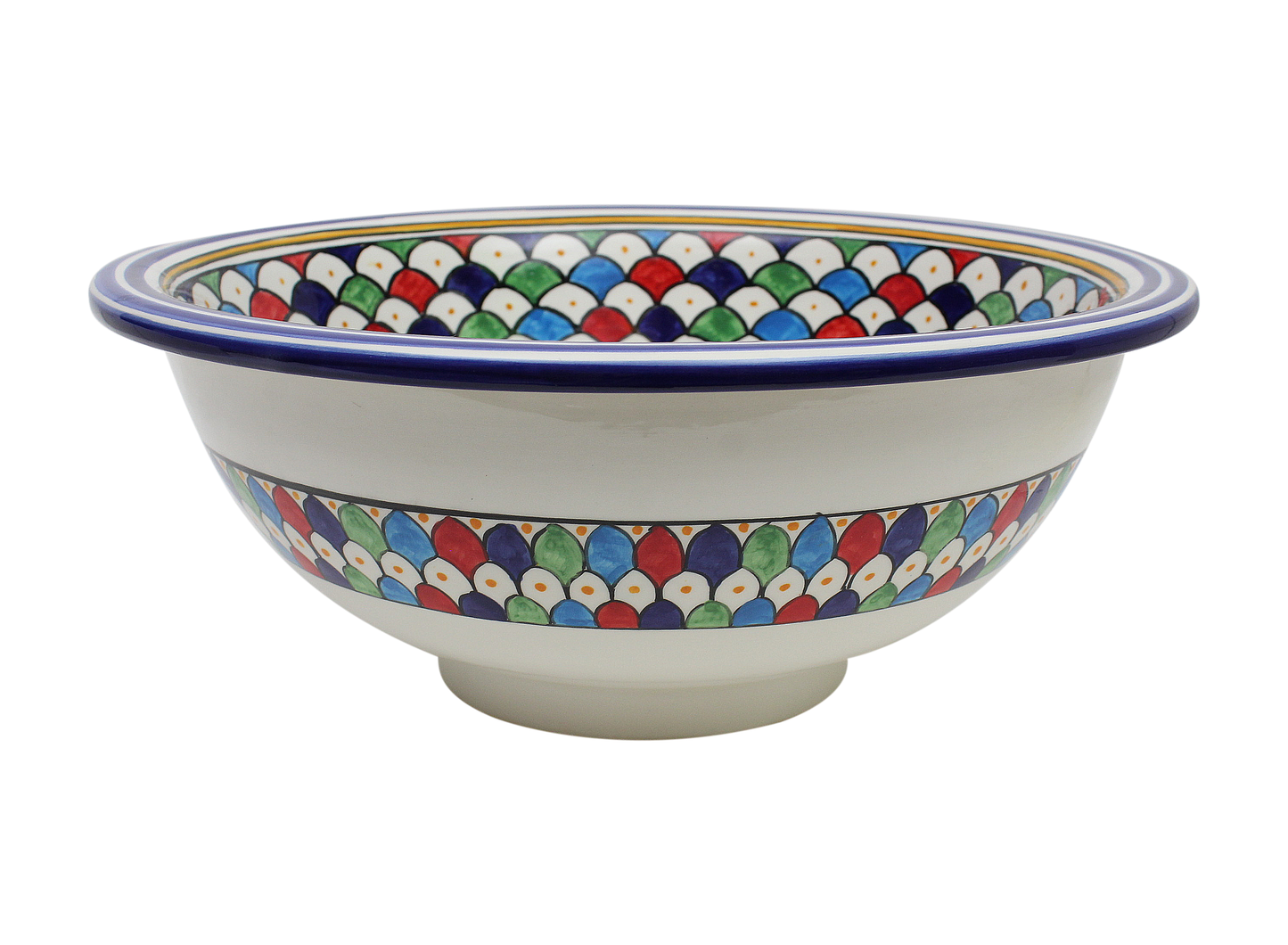 Moroccan Sink Washbasin Wash Basin Ceramic Handmade Multicolour Free Waste SW125