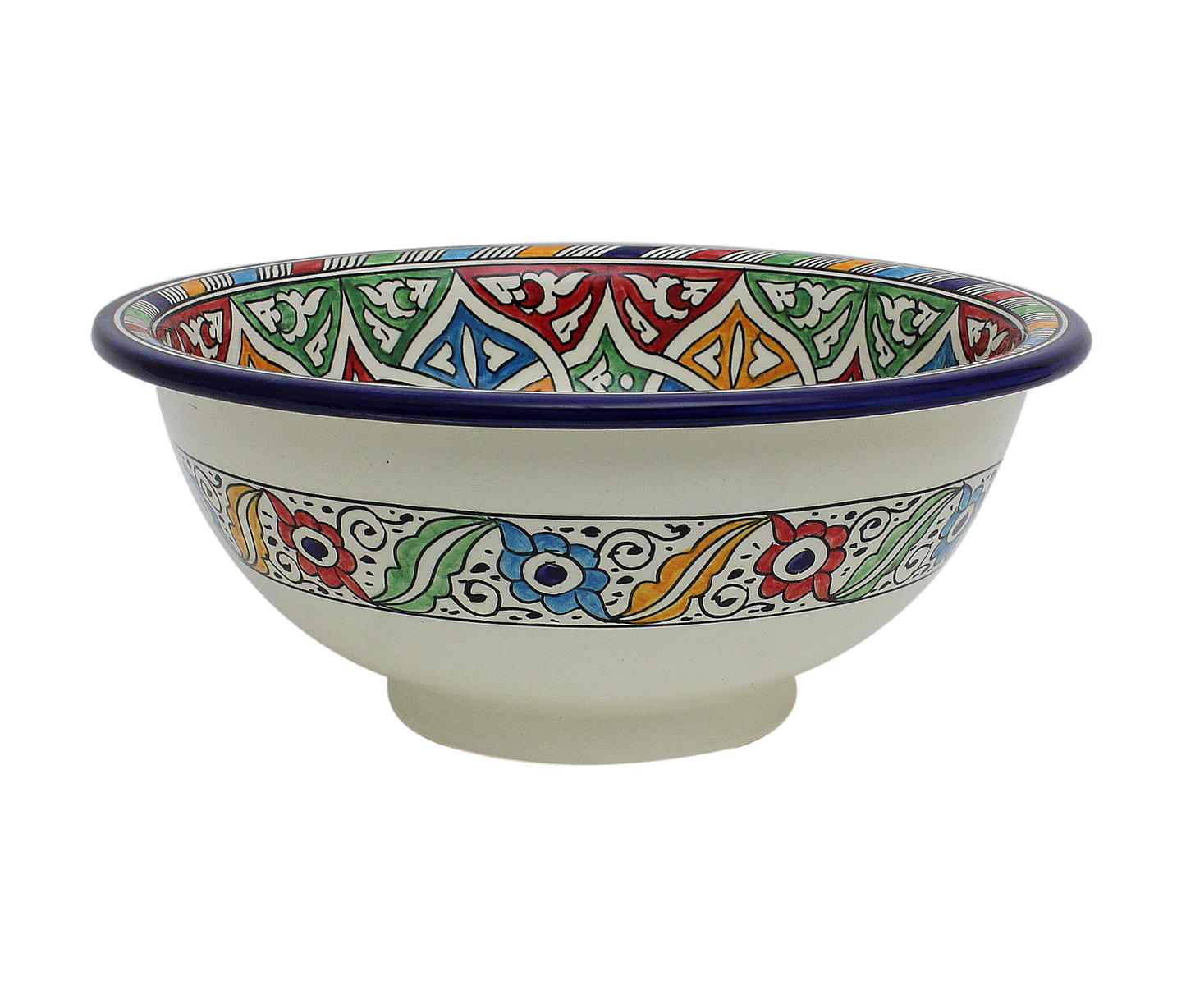 Moroccan Sink Washbasin Wash Basin Ceramic Handmade Multicolour Free Waste SW134