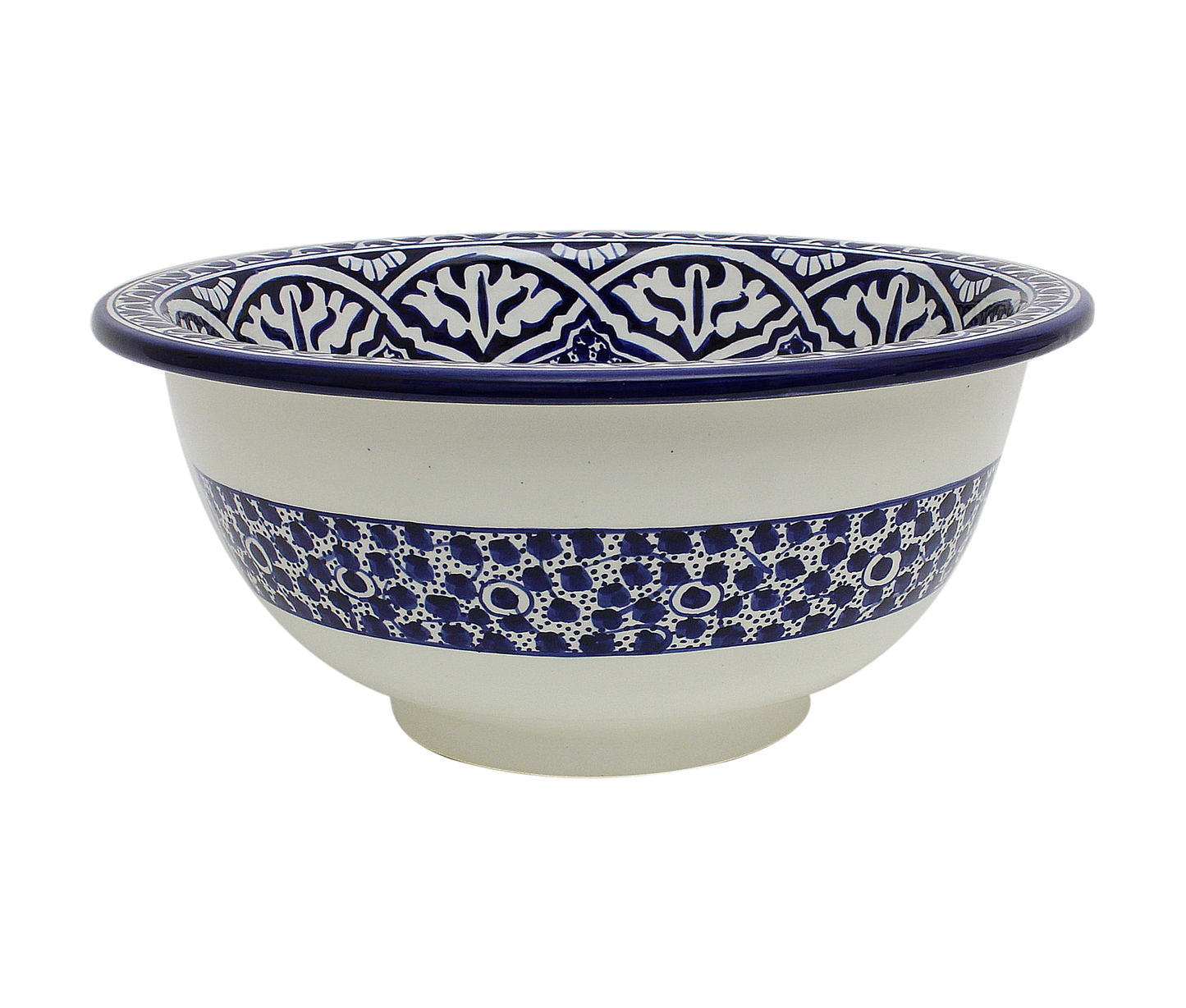 Moroccan Sink Washbasin Wash Basin Ceramic Handmade Blue Free Waste (SW137)