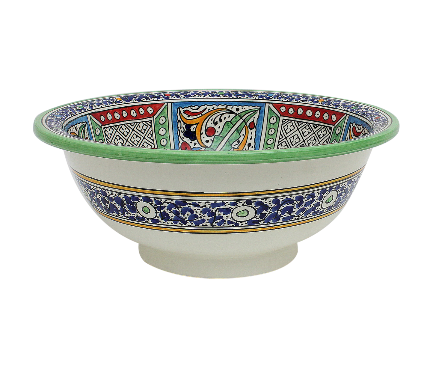 Moroccan Sink Washbasin Wash Basin Ceramic Handmade Multicolour Free Waste SW142