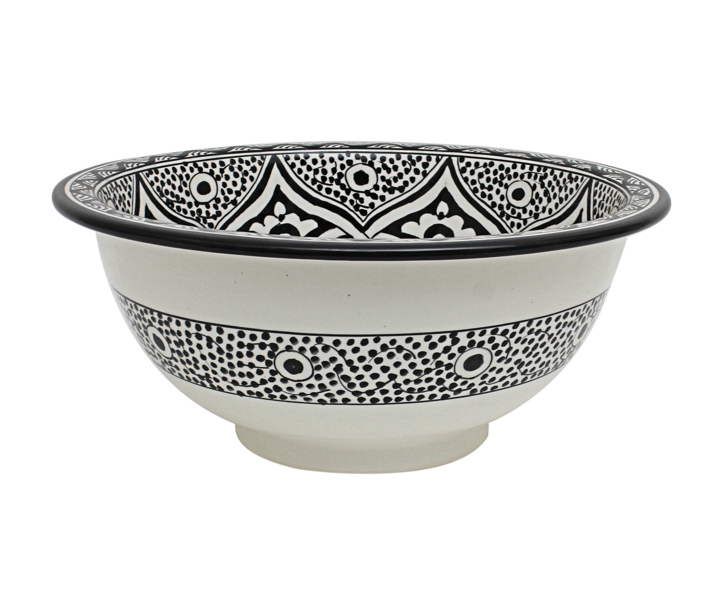 Moroccan Sink Washbasin Wash Basin Ceramic Handmade Black with Free Waste (SW143)