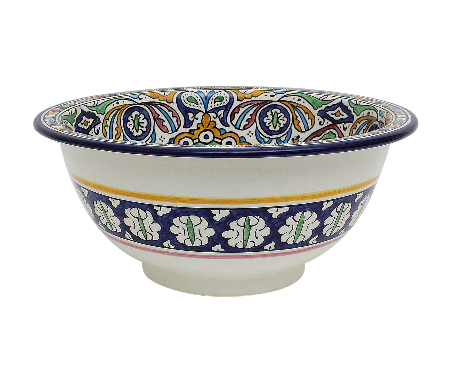 Moroccan Sink Washbasin Wash Basin Ceramic Handmade Multicolour Free Waste SW144