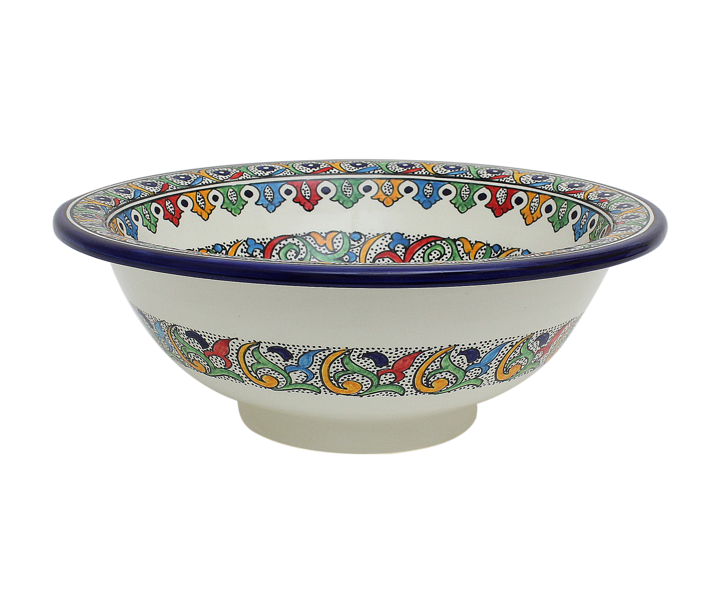 Moroccan Sink Washbasin Wash Basin Ceramic Handmade Multicolour Free Waste SW145