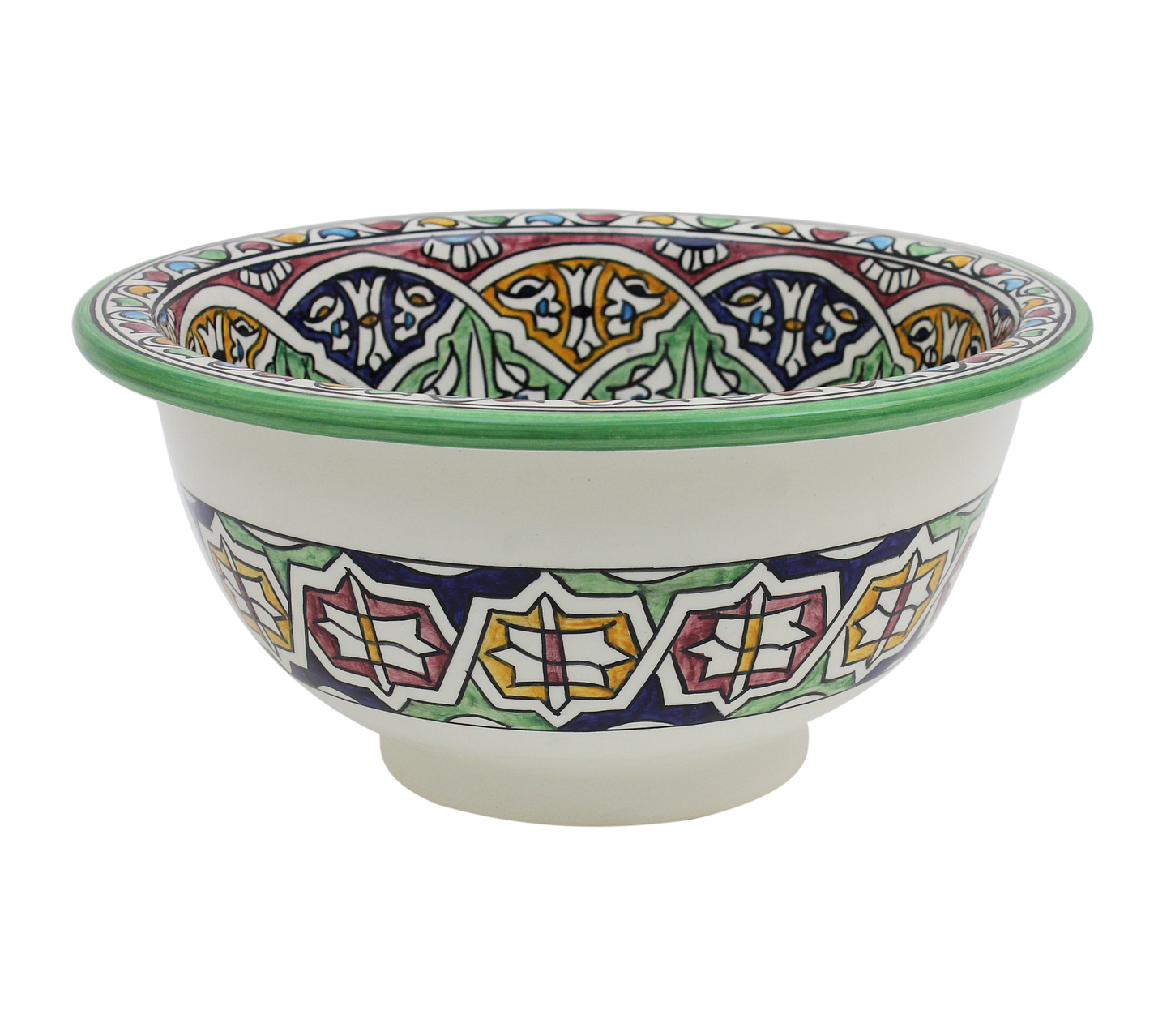 Moroccan Sink Washbasin Wash Basin Ceramic Handmade Multicolour Free Waste SW151
