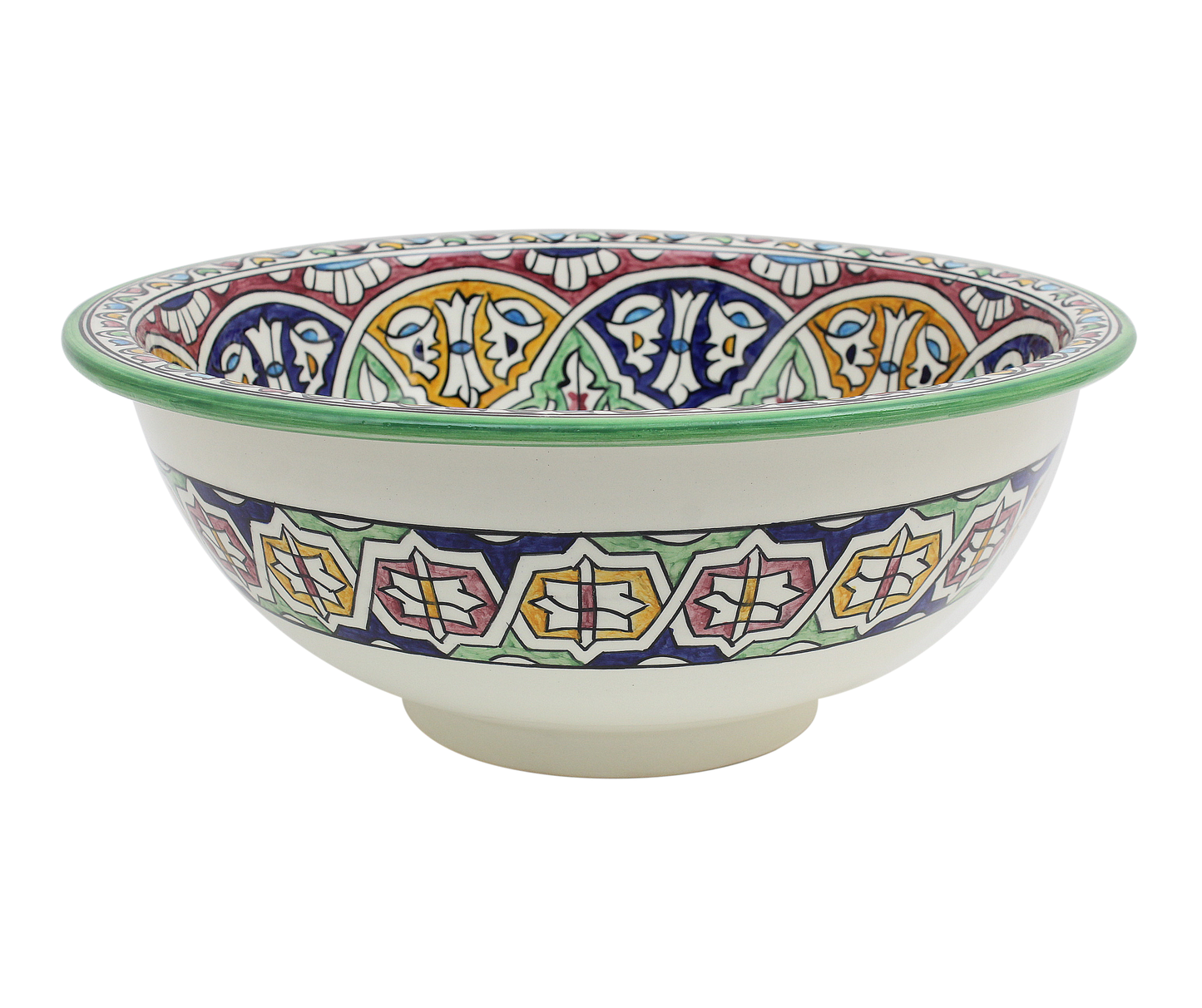 Moroccan Sink Washbasin Wash Basin Ceramic Handmade Multicolour Free Waste SW152
