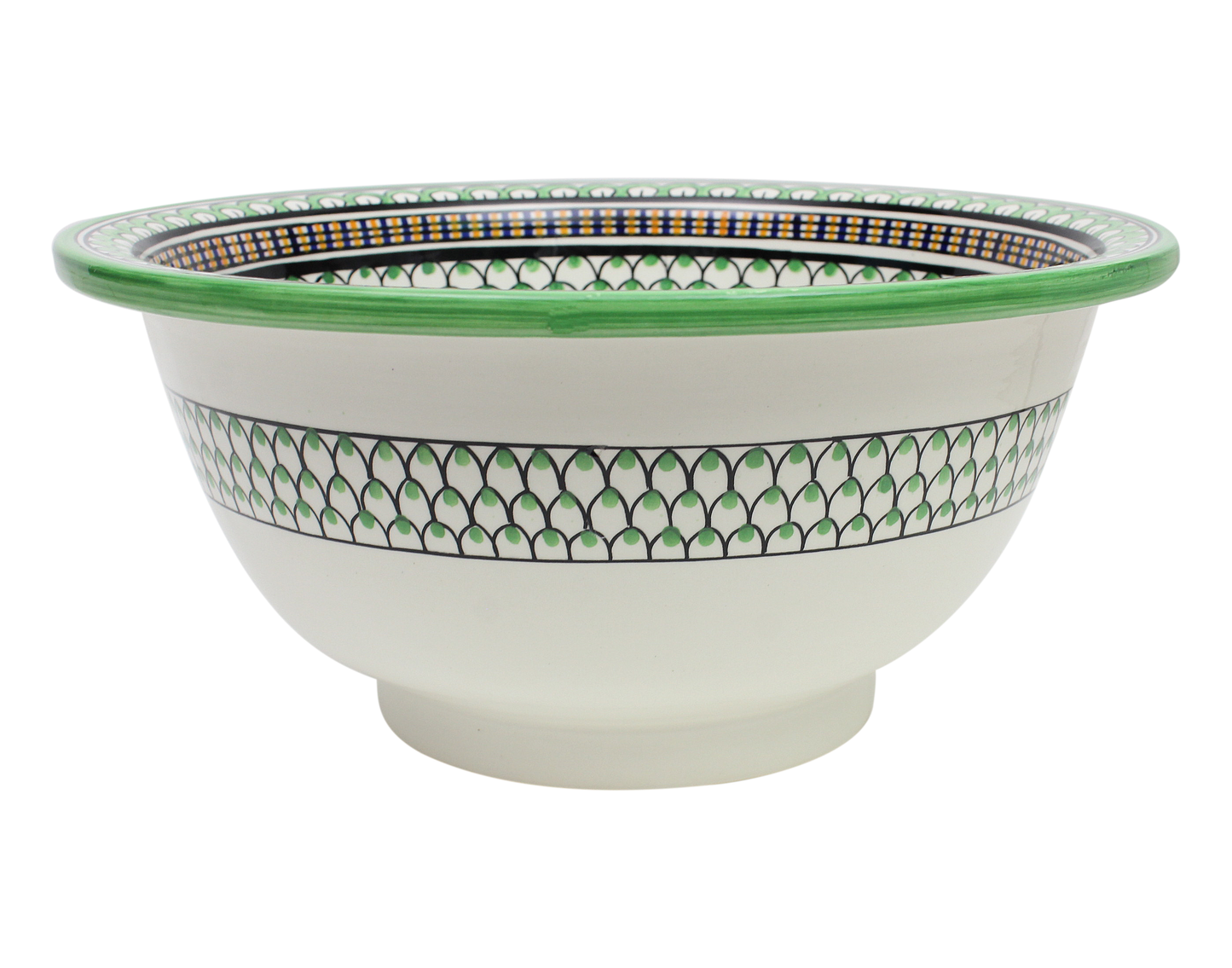 Moroccan Sink Washbasin Wash Basin Ceramic Handmade Green Free Waste (SW55)