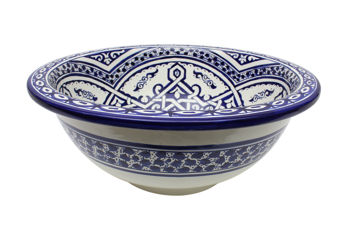 Moroccan Sink Washbasin Wash Basin Ceramic Handmade Blue with Free Waste (SW59)