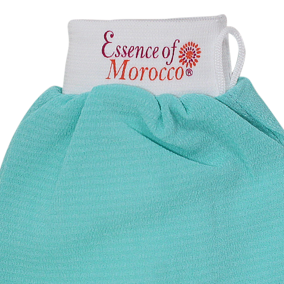 Moroccan Exfoliating Kessa Scrubbing Glove Hammam Scrub Mitt for Exfoliation Blue Triple Pack