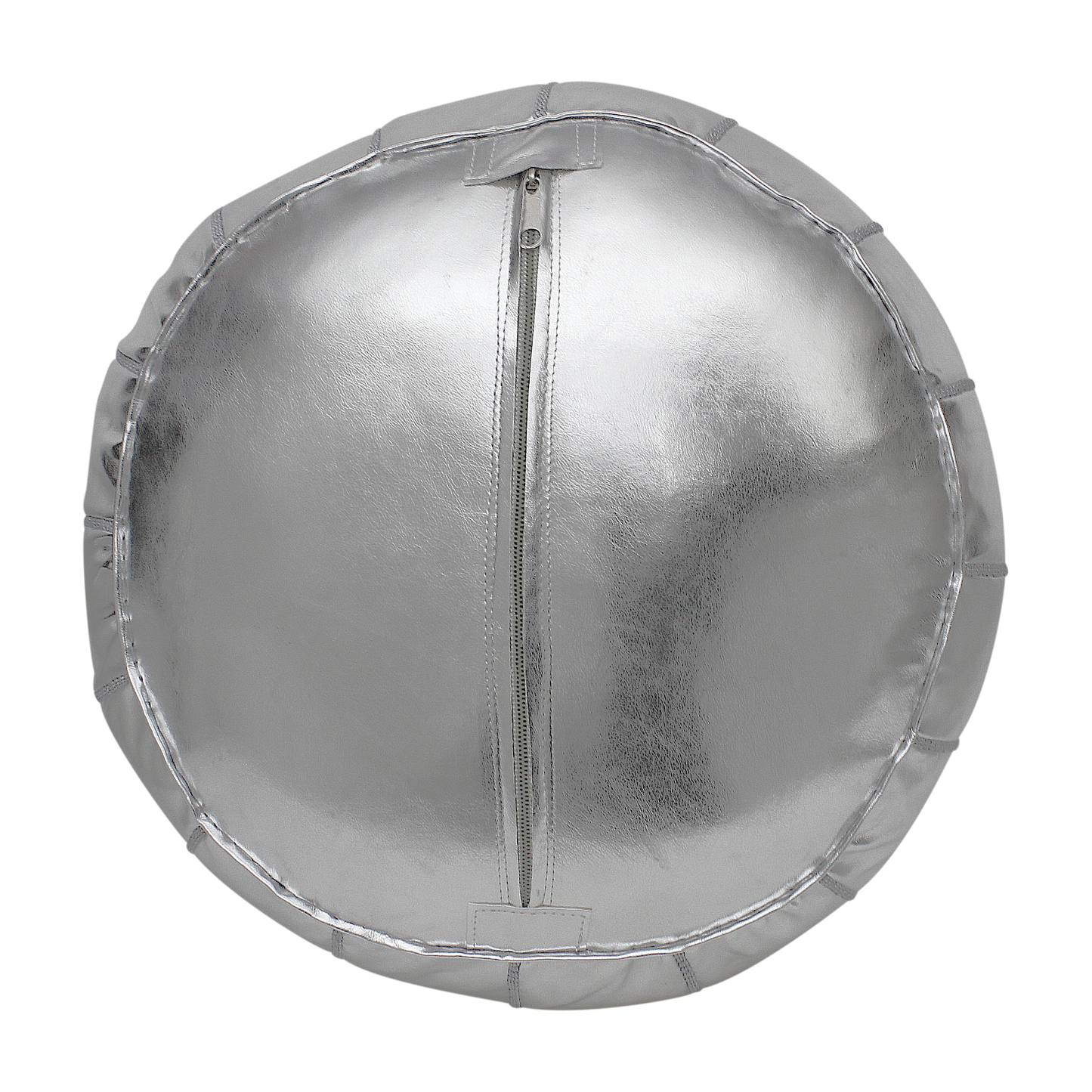 MoroccanFauxLeatherPoufPouffeFootstoolSilverEssenceofMorocco