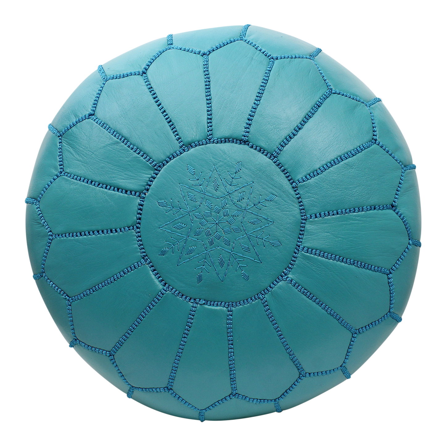 Moroccan Pouffe Pouf Ottoman Footstool COVER ONLY or STUFFED Real Turquoise Blue Leather