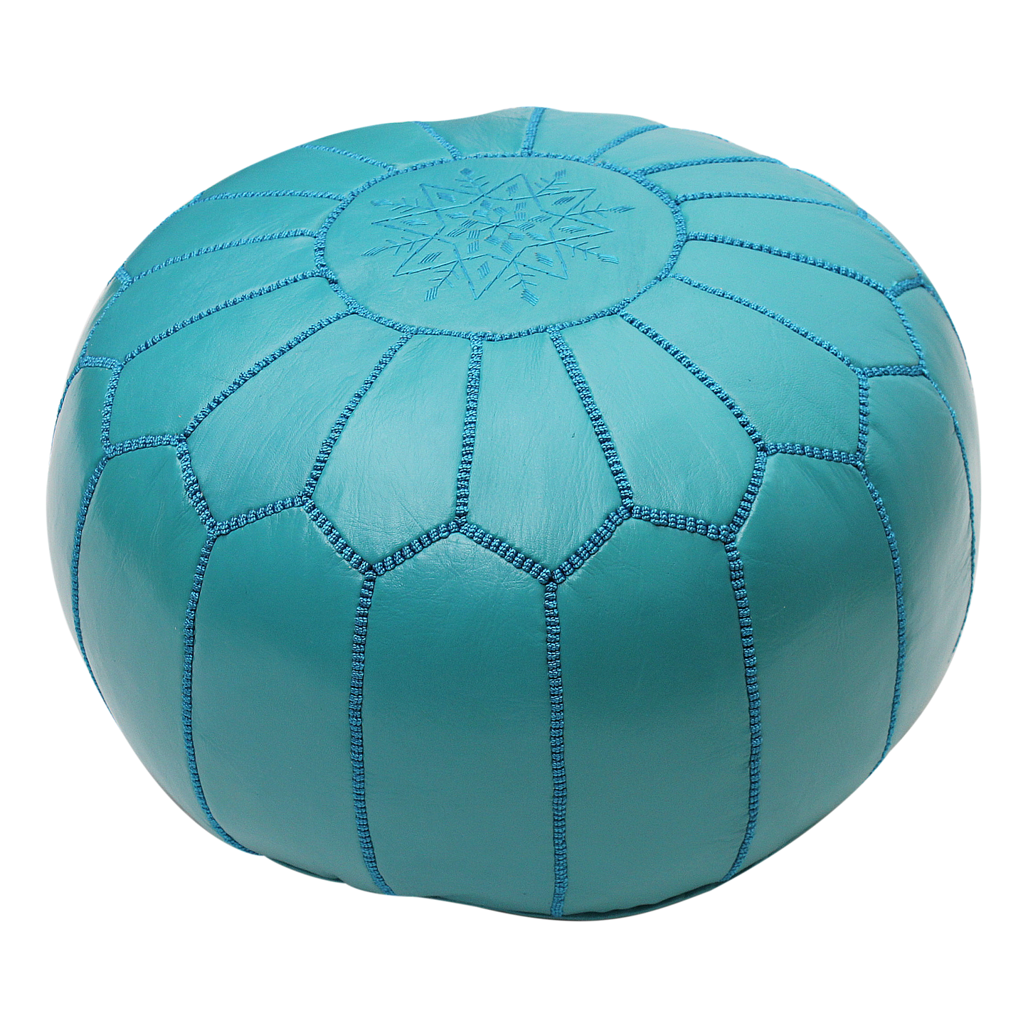 Moroccan Pouffe Pouf Ottoman Footstool COVER ONLY or STUFFED Real Turquoise Blue Leather