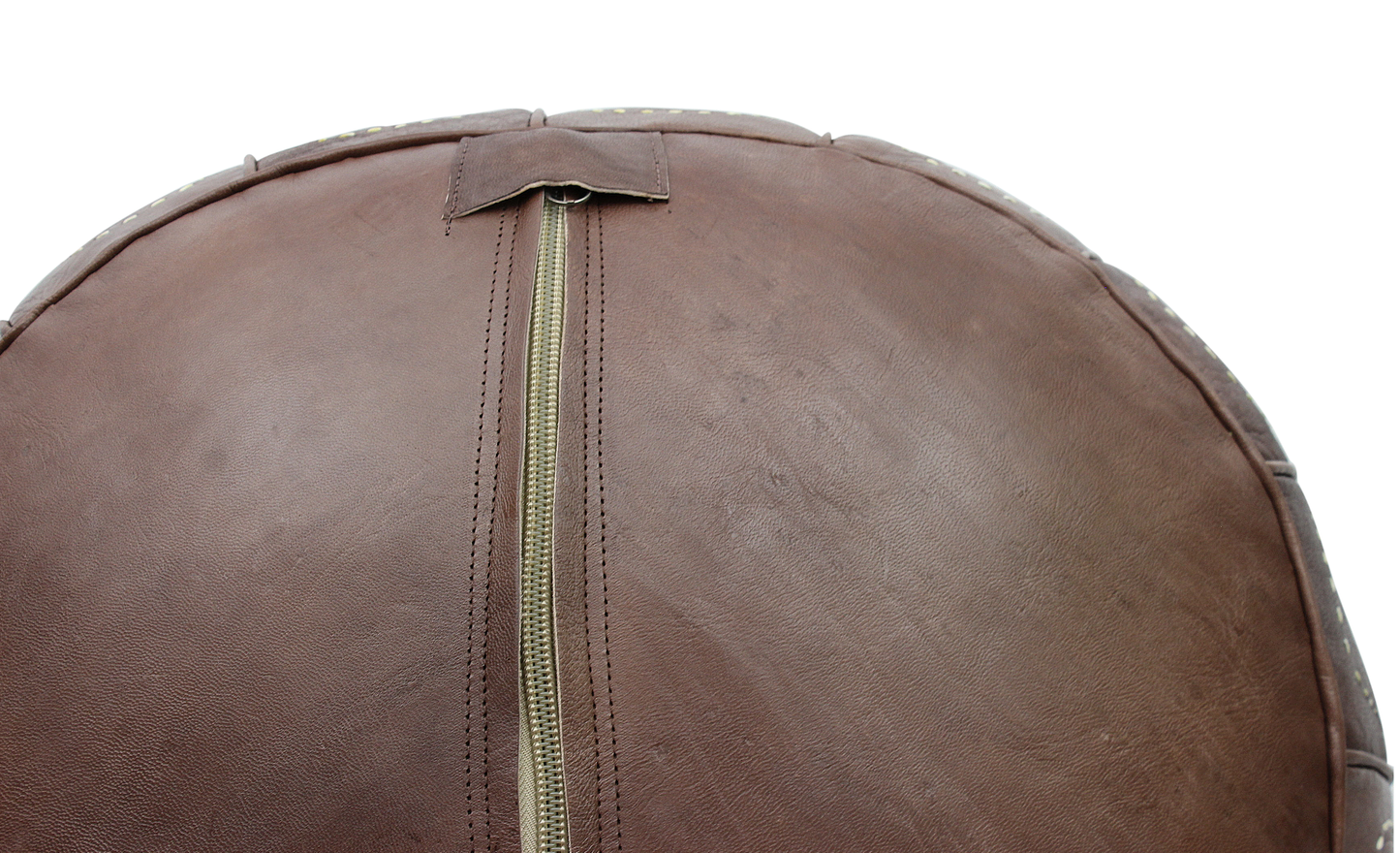 Moroccan Pouffe Pouf Ottoman Footstool in Genuine Brown Leather Cover Only or Stuffed Handmade