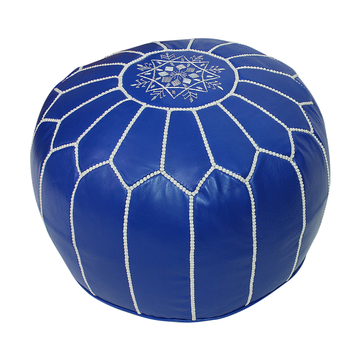 Moroccan Blue White Pouffe Pouf Ottoman Footstool COVER ONLY or STUFFED Real Leather