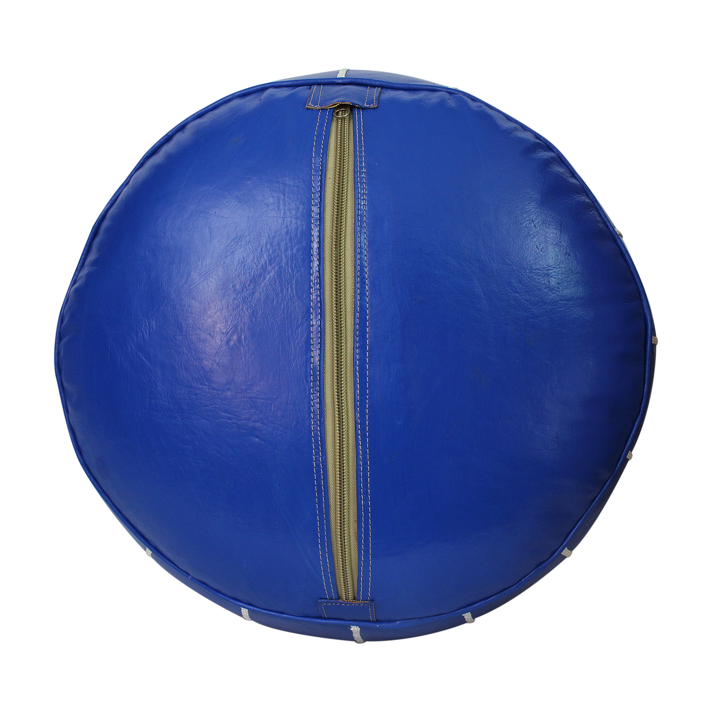 Moroccan Blue White Pouffe Pouf Ottoman Footstool COVER ONLY or STUFFED Real Leather