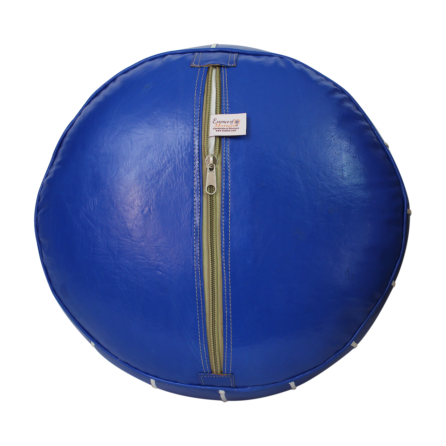 Moroccan Blue White Pouffe Pouf Ottoman Footstool COVER ONLY or STUFFED Real Leather