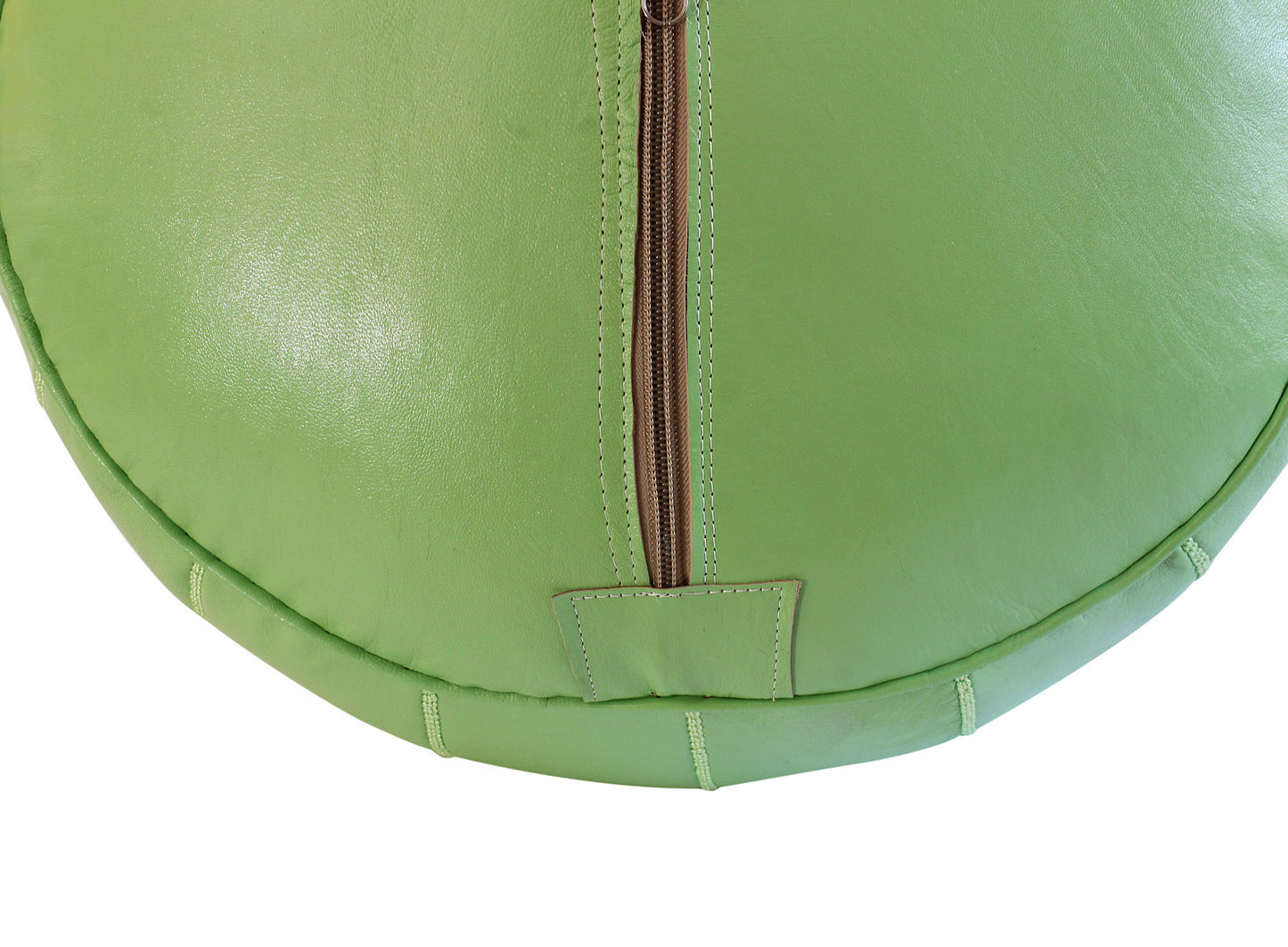 MoroccanLeatherPoufPouffeFootstoolFootrestLimeGreenEssenceofMorocco