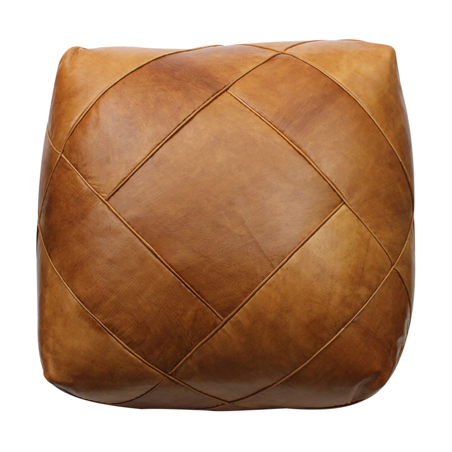 Moroccan XL Square Pouffe Pouf Footstool COVER ONLY or STUFFED Real Natural Tan Leather 60x60x45cm