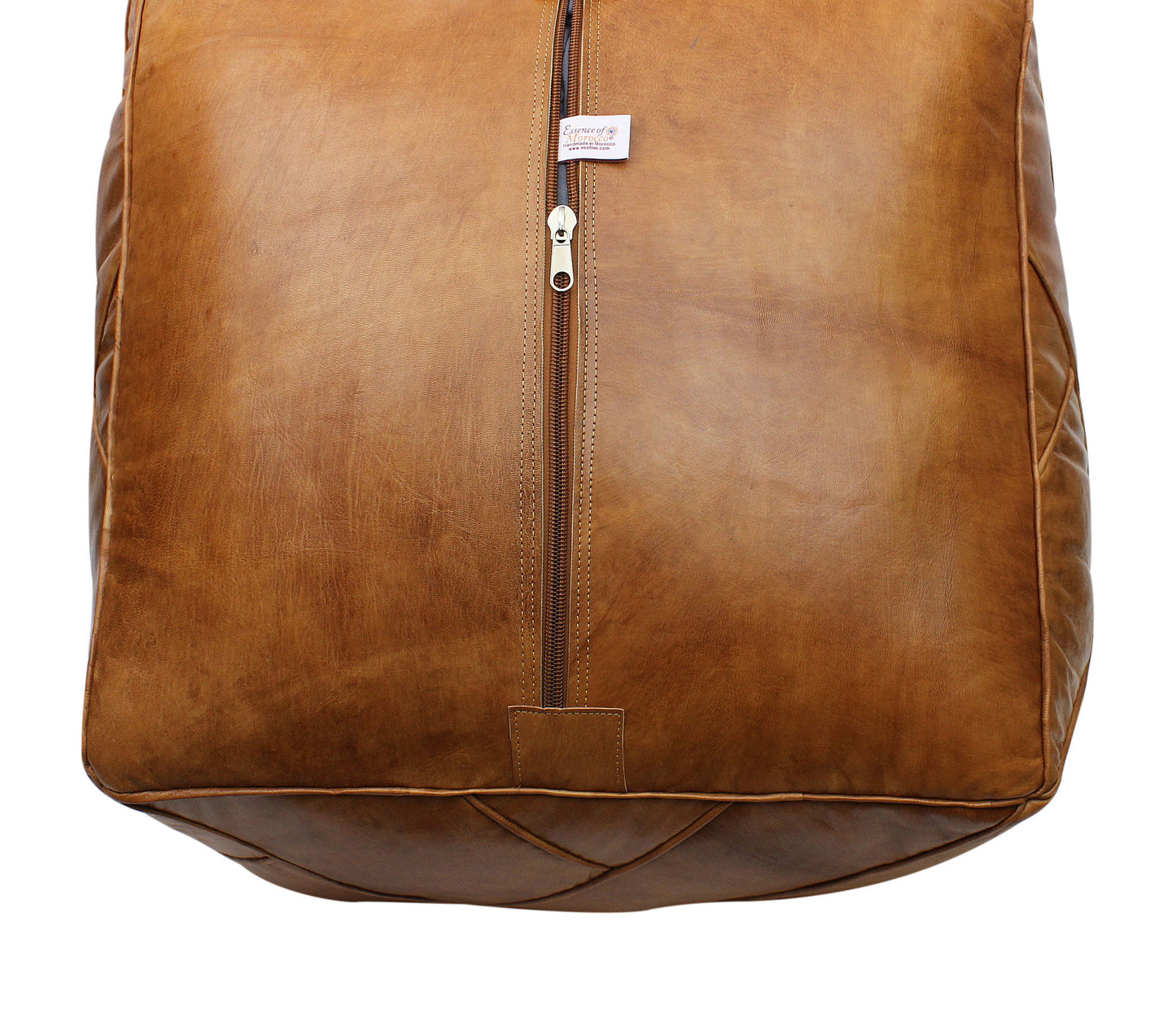 Moroccan XL Square Pouffe Pouf Footstool COVER ONLY or STUFFED Real Natural Tan Leather 60x60x45cm