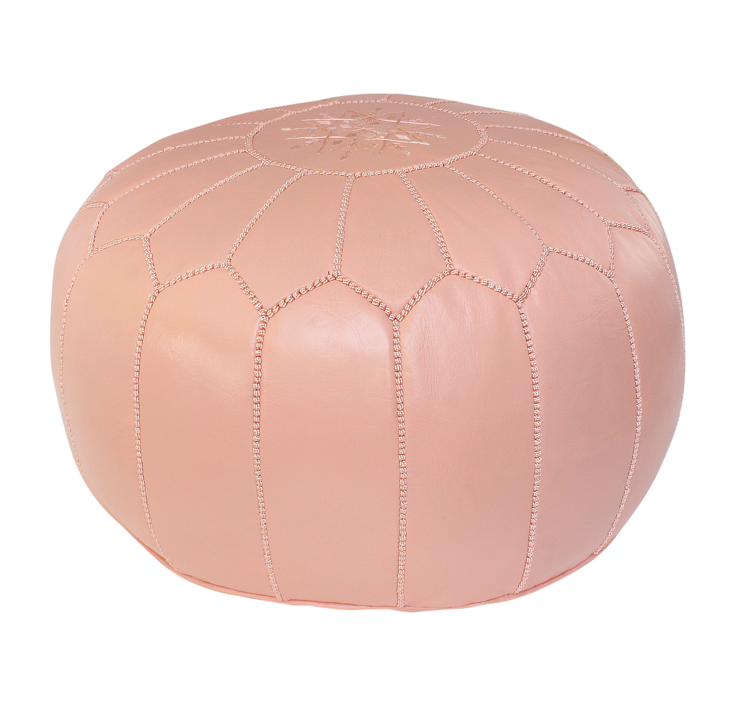 MoroccanLeatherPoufPouffeFootstoolFootrestPastelPinkEssenceofMorocco