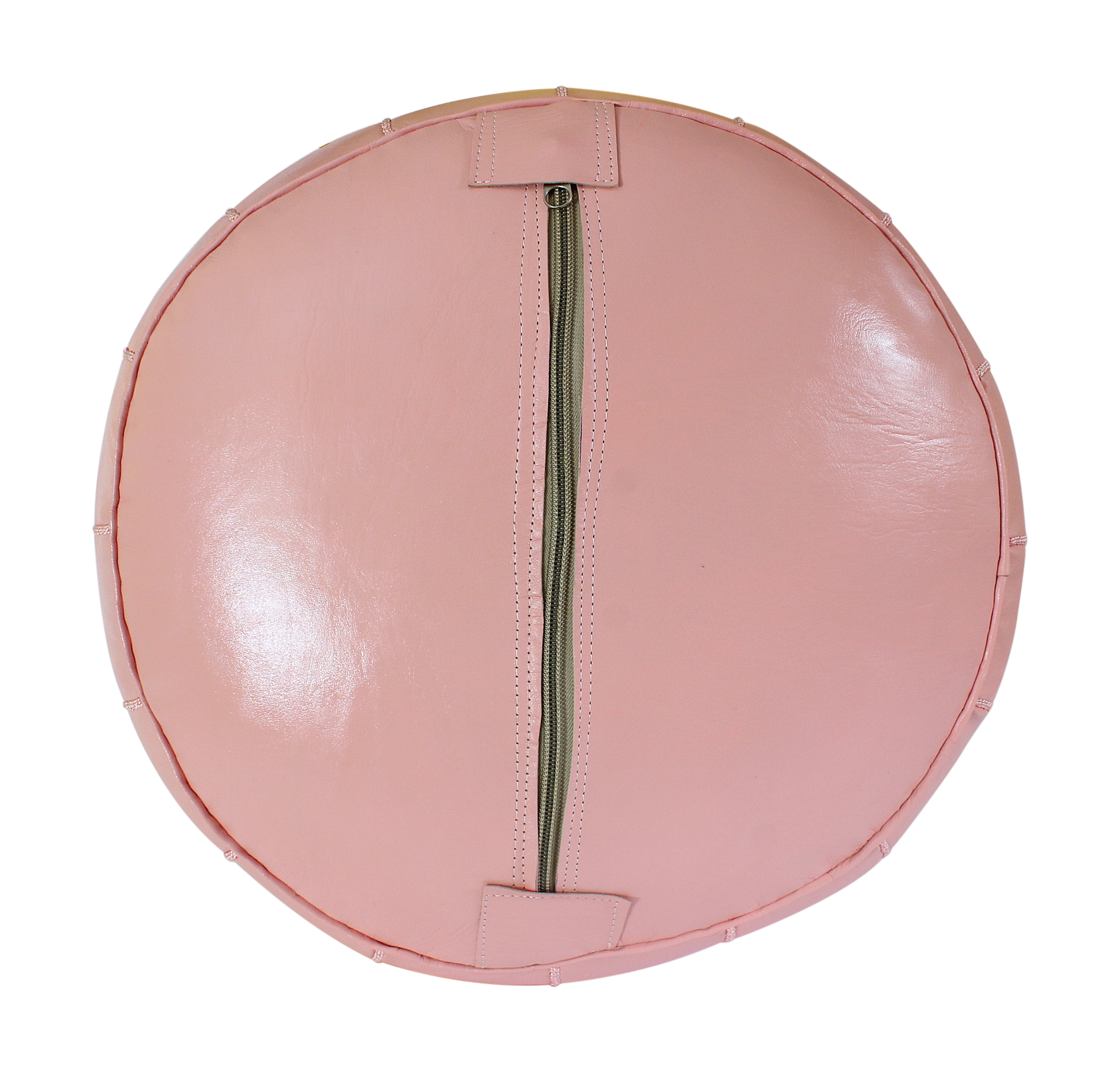 MoroccanLeatherPoufPouffeFootstoolFootrestPastelPinkEssenceofMorocco