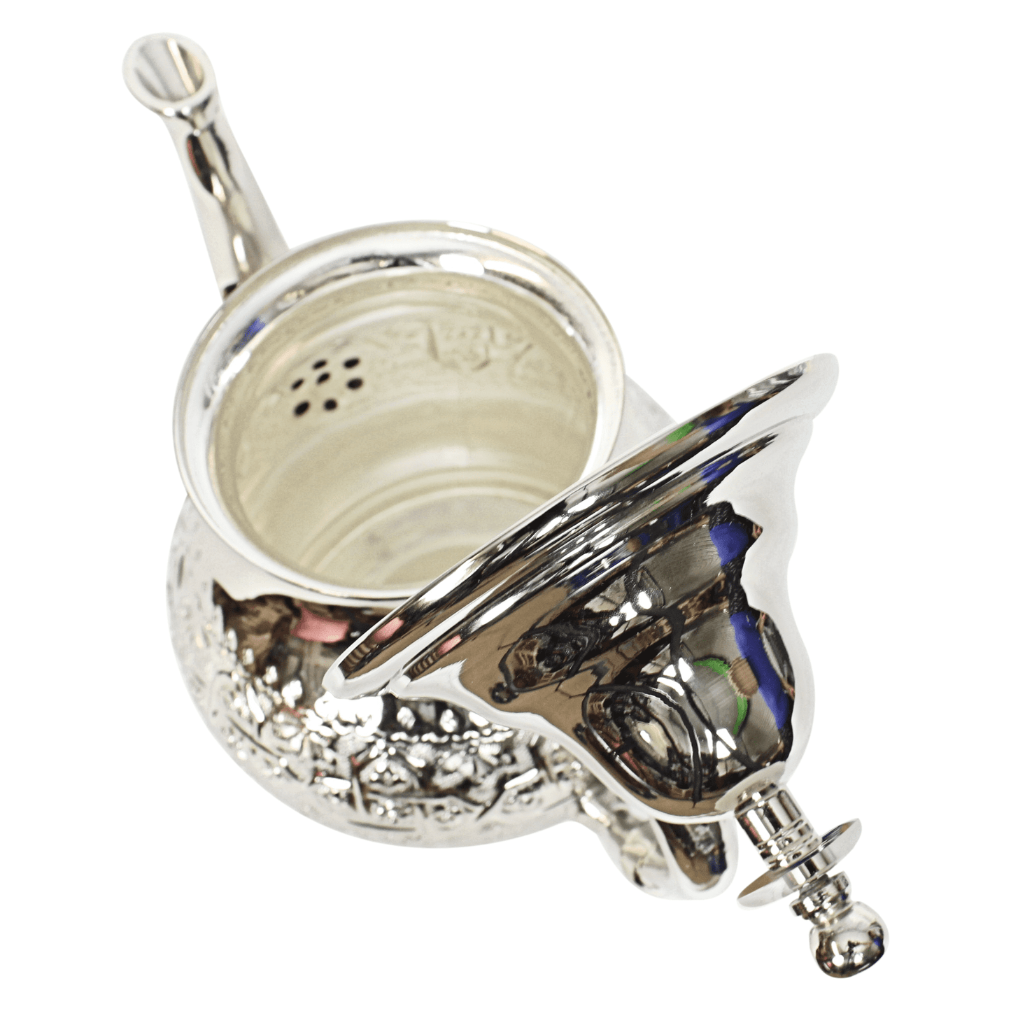 MoroccanSilverTeapotIntegratedFilter_HandleCoverEngravedDesignSMALL350ml