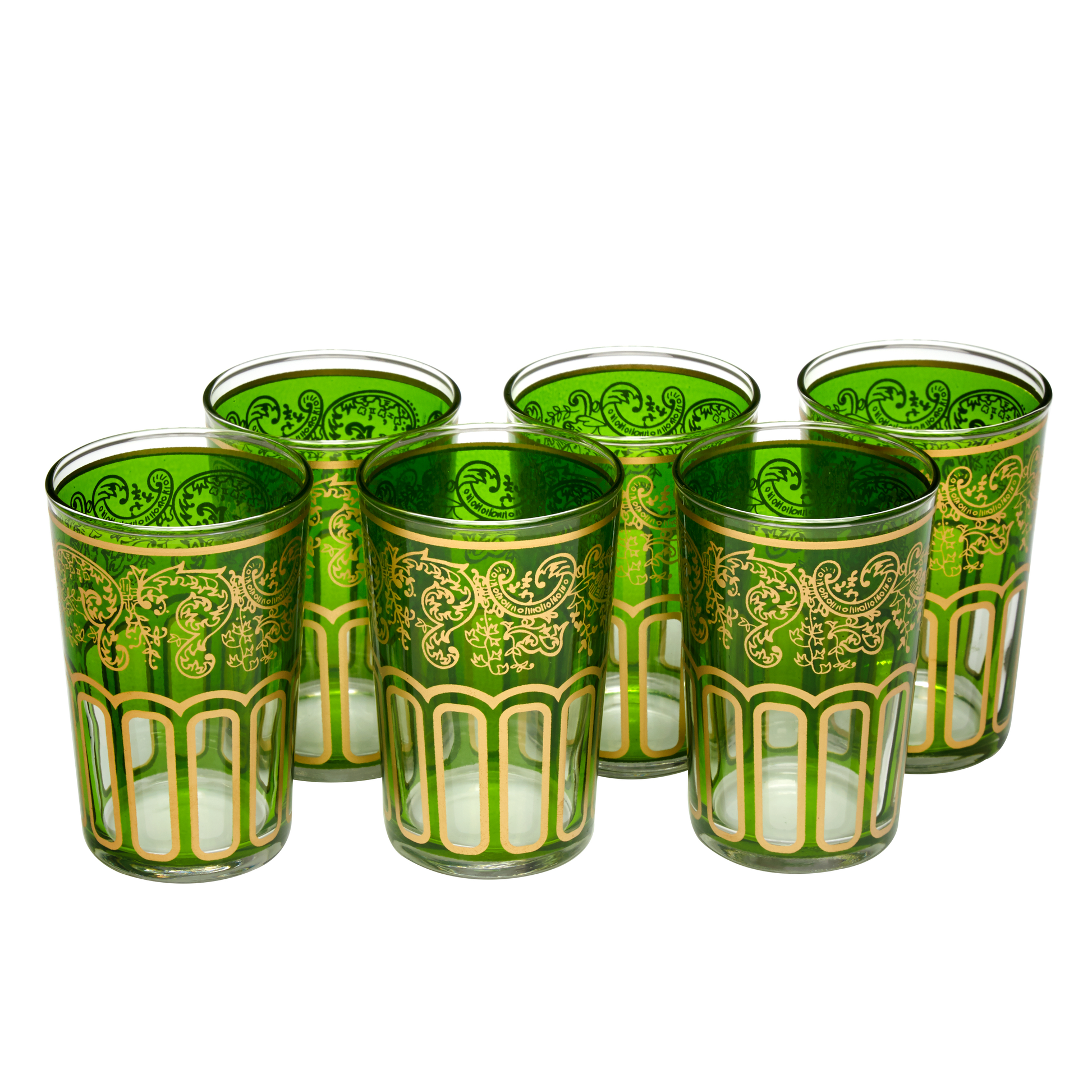 MoroccanTeaGlassesGreenHandPaintedEssenceofMorocco