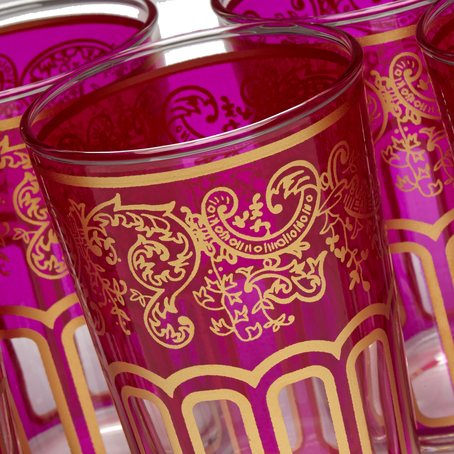 MoroccanTeaGlassesPinkHandPaintedEssenceofMorocco