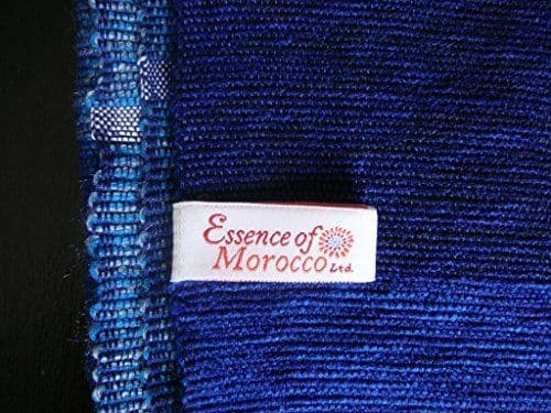 Moroccan Throw Bedspread Sofa Cover Blue Handwoven Wool Sabra Cactus Silk 270 cm x 170 cm