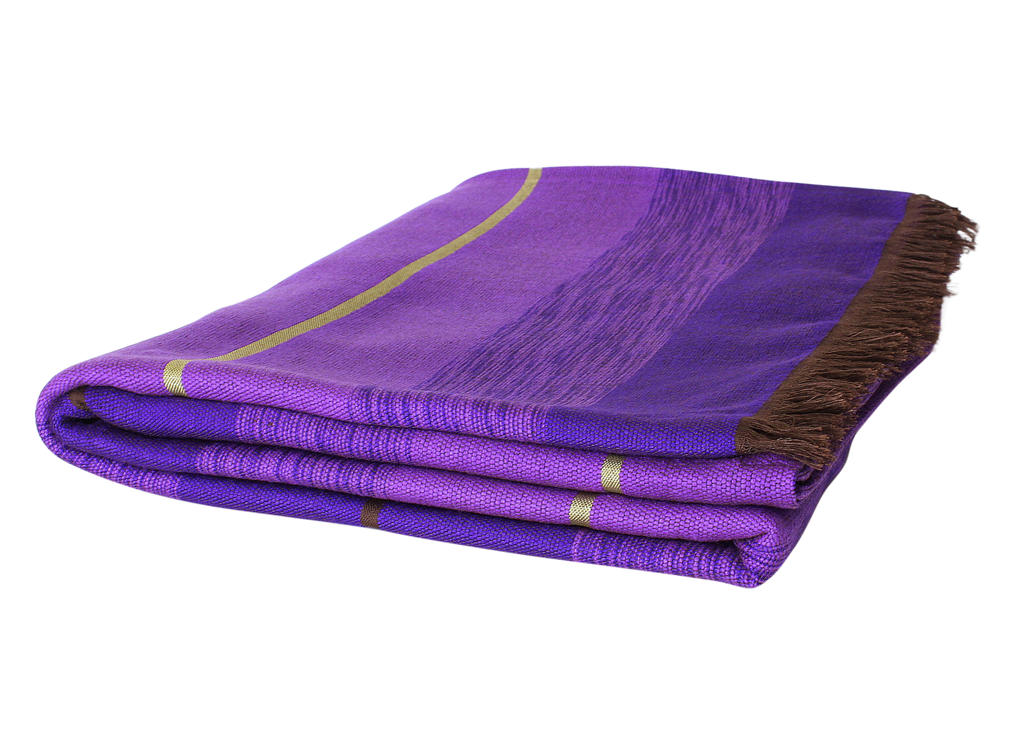 Moroccan Throw Bedspread Sofa Cover Purple Handwoven Wool Sabra Silk 270 cm x 170 cm