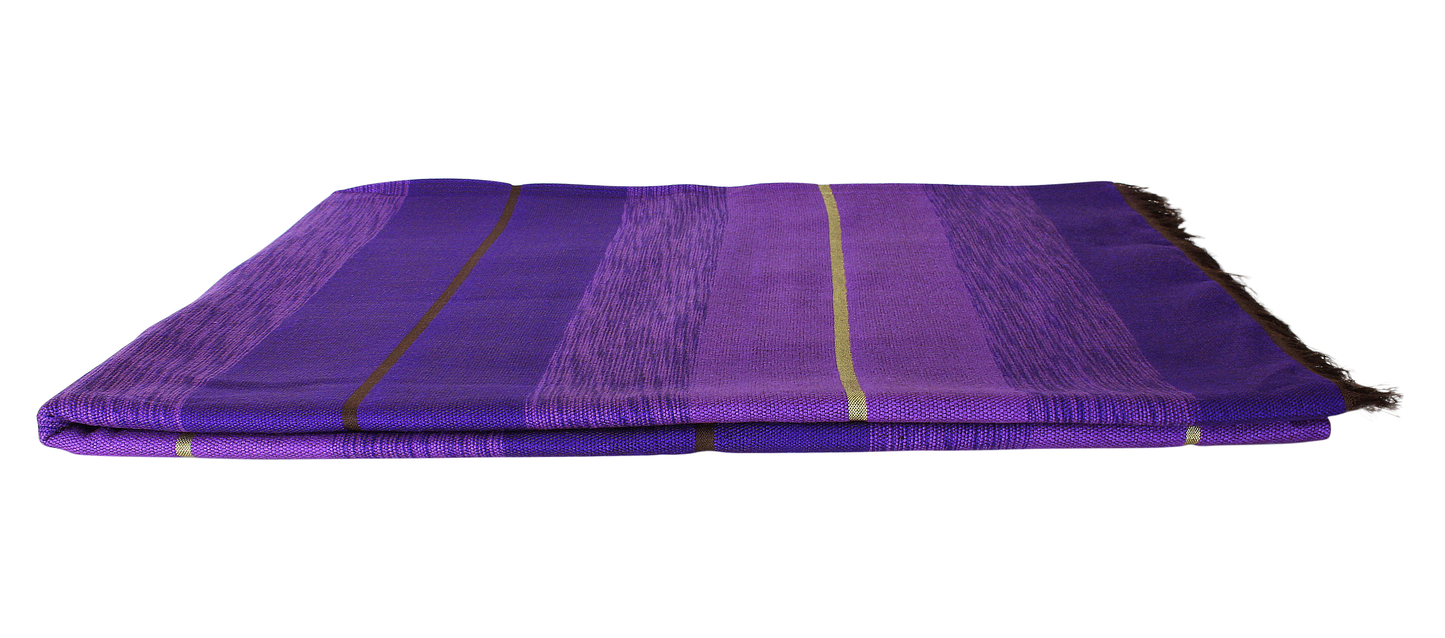 Moroccan Throw Bedspread Sofa Cover Purple Handwoven Wool Sabra Silk 270 cm x 170 cm