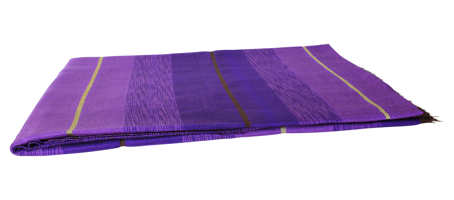 Moroccan Throw Bedspread Sofa Cover Purple Handwoven Wool Sabra Silk 270 cm x 170 cm