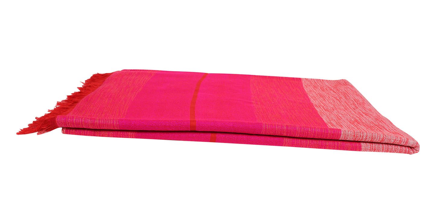 Moroccan Throw Bedspread Sofa Cover Rose Pink Handwoven Wool Sabra Silk 270 cm x 170 cm