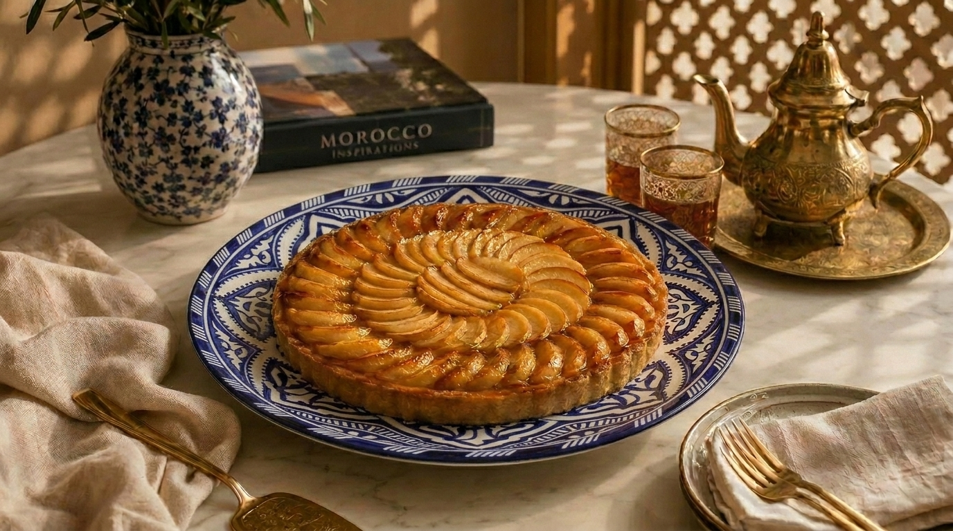 Large Moroccan Ceramic Plate / Serving Platter – Fes Blue and White – 35 cm (FP26)