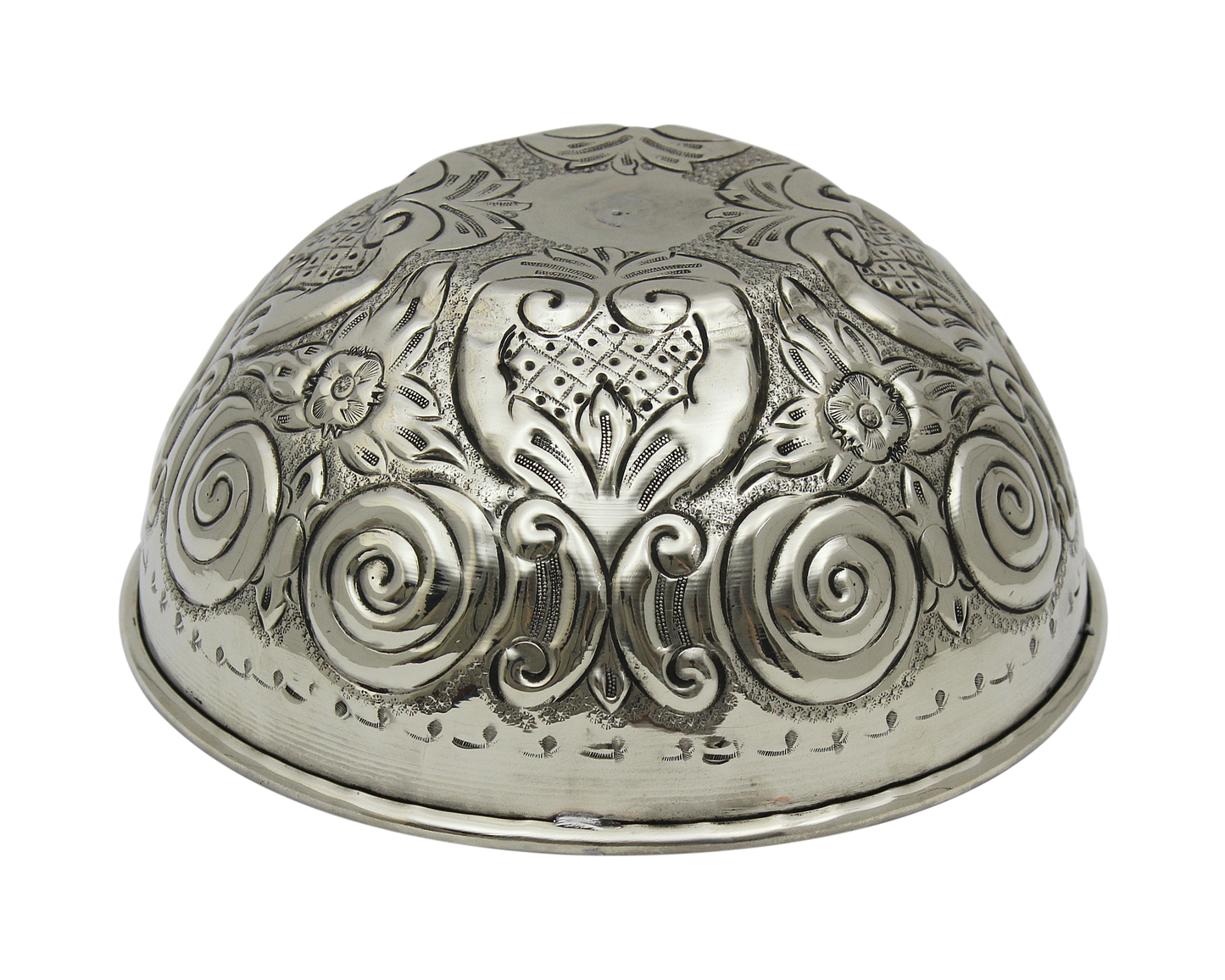 Moroccan Hammam Bowl Vintage made of Silver Maillechort Hand Engraved in Morocco Large 19 cm 7.5 inches (Ref. HB128)