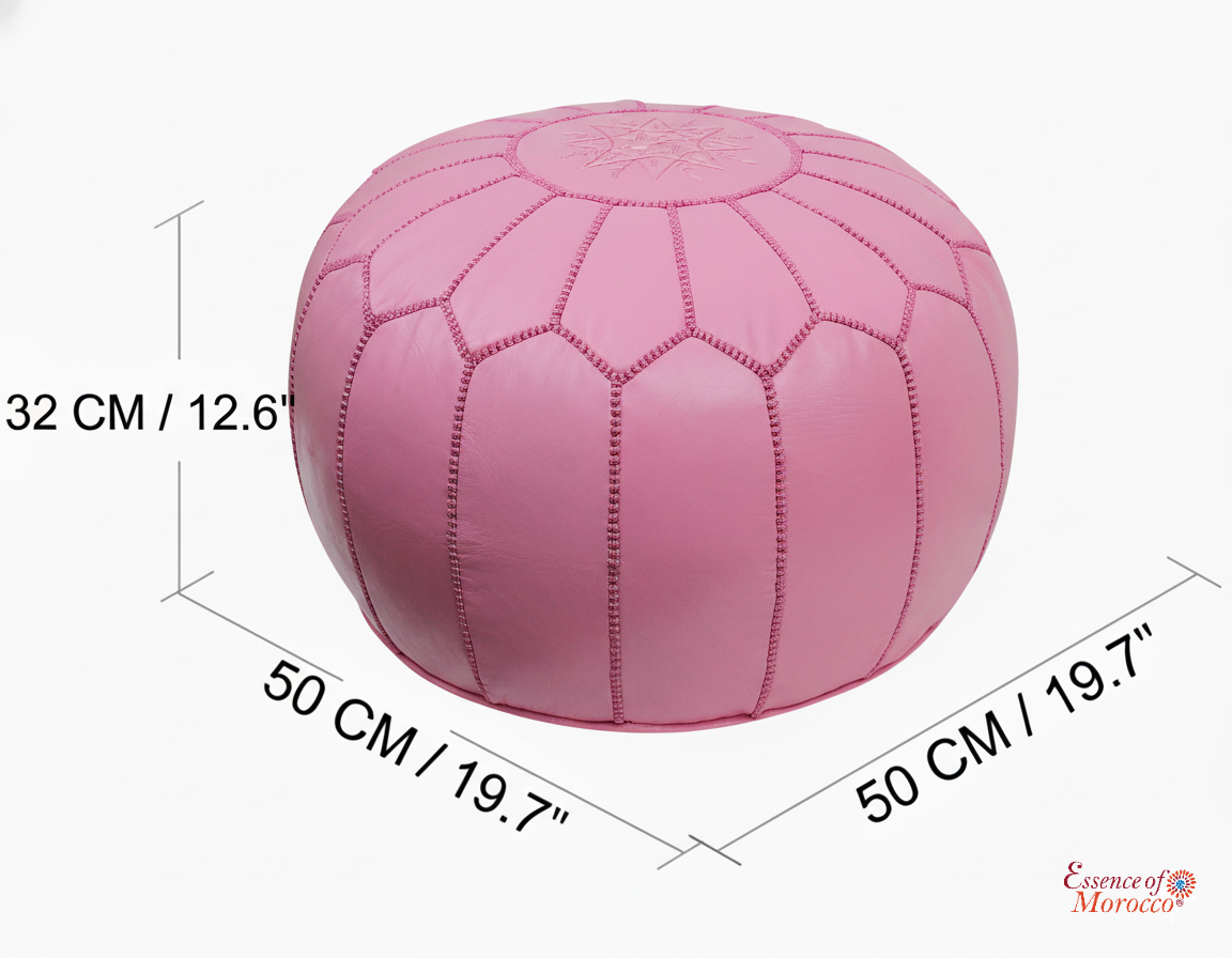 Moroccan Pouffe Pouf Ottoman Footstool COVER ONLY or STUFFED Pink Leather