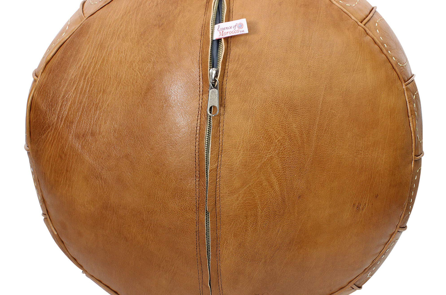 Moroccan Pouffe Pouf Ottoman Footstool in Natural Tan Leather Cover Only or Stuffed Handmade