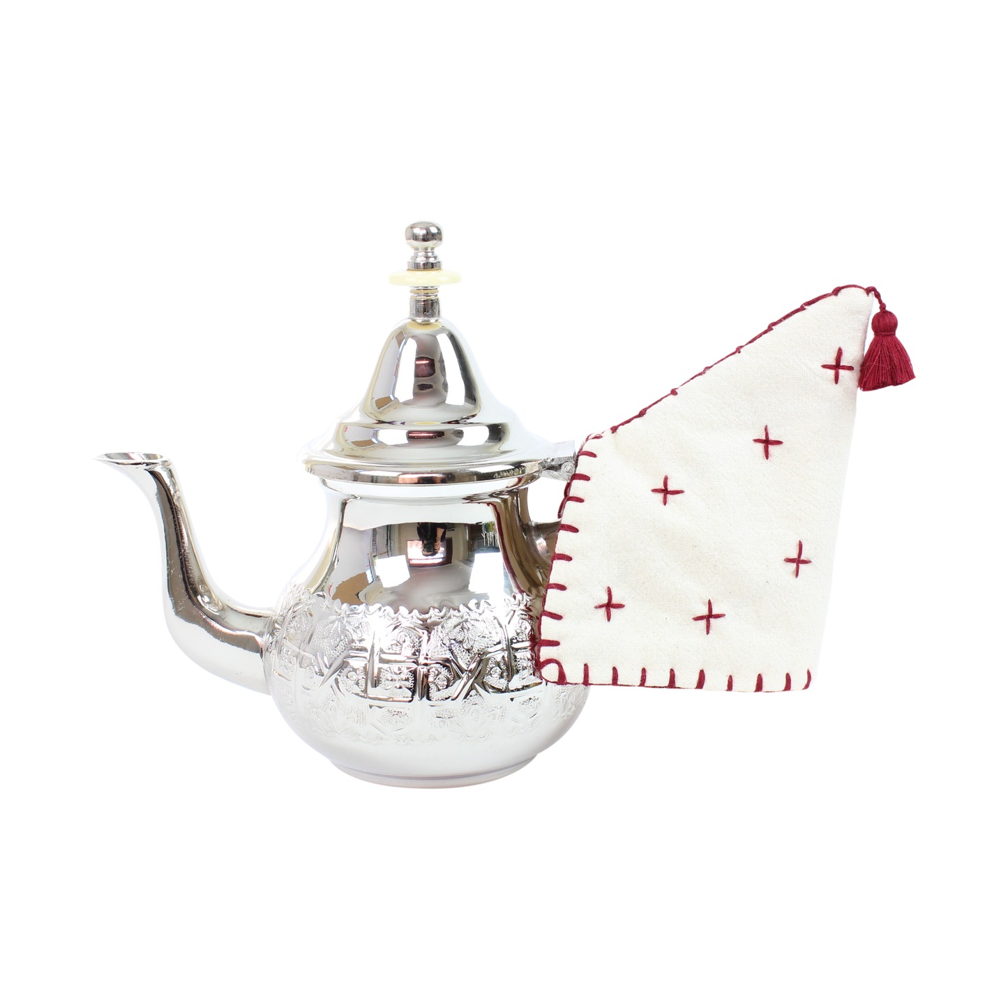 Moroccansilverteapotengravedwithteapotholder