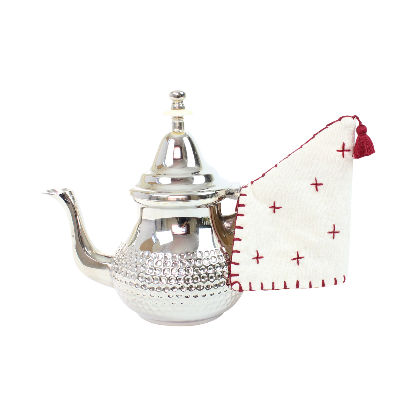 Moroccansilverteapothammeredwithteapotholder