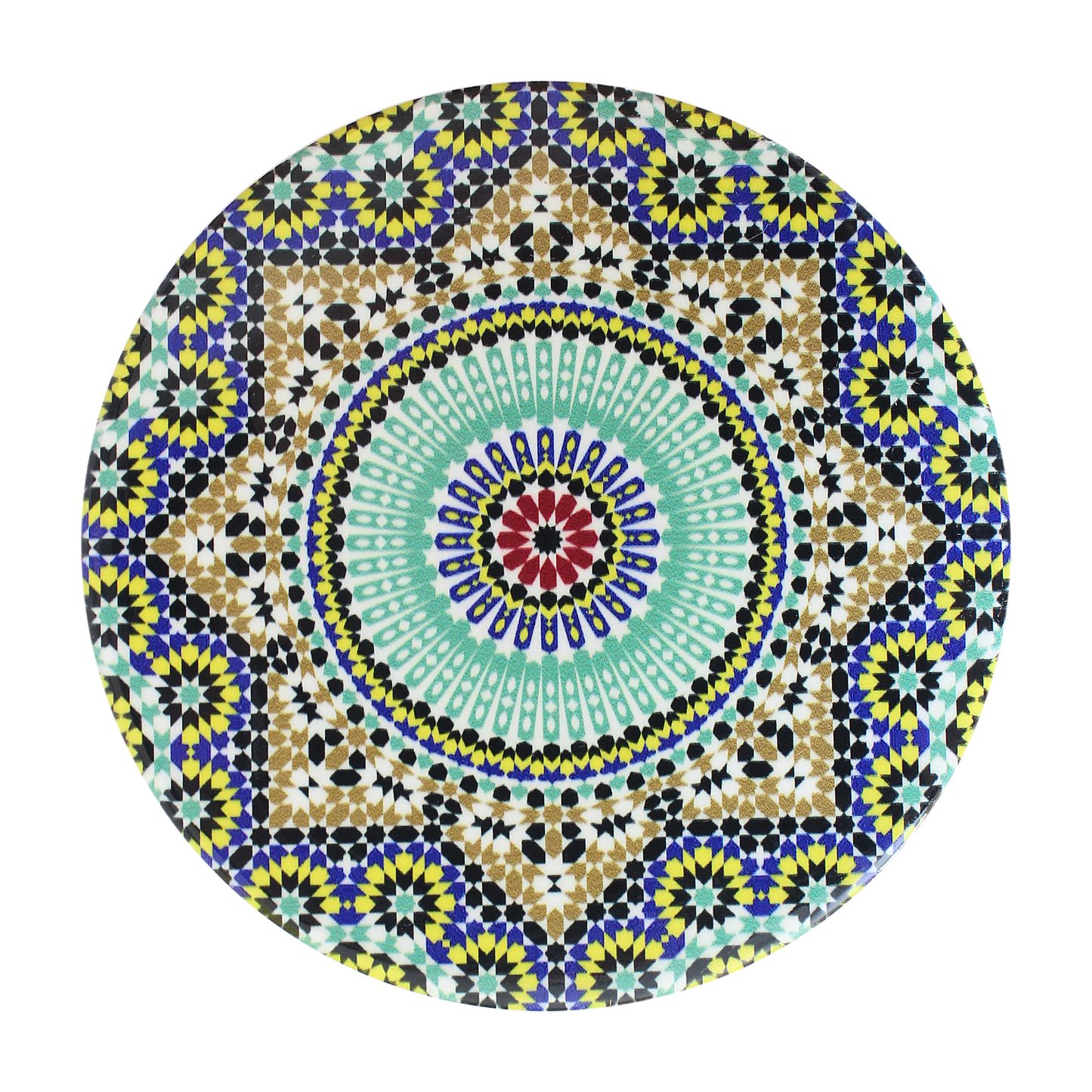 6 Moroccan Tea Glasses Multicoloured with 6 Ceramic Mosaic Coasters Beautiful Classical Design (MTC2)