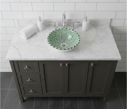 Moroccan Sink Washbasin Wash Basin Ceramic Handmade Green Free Waste (SW58)