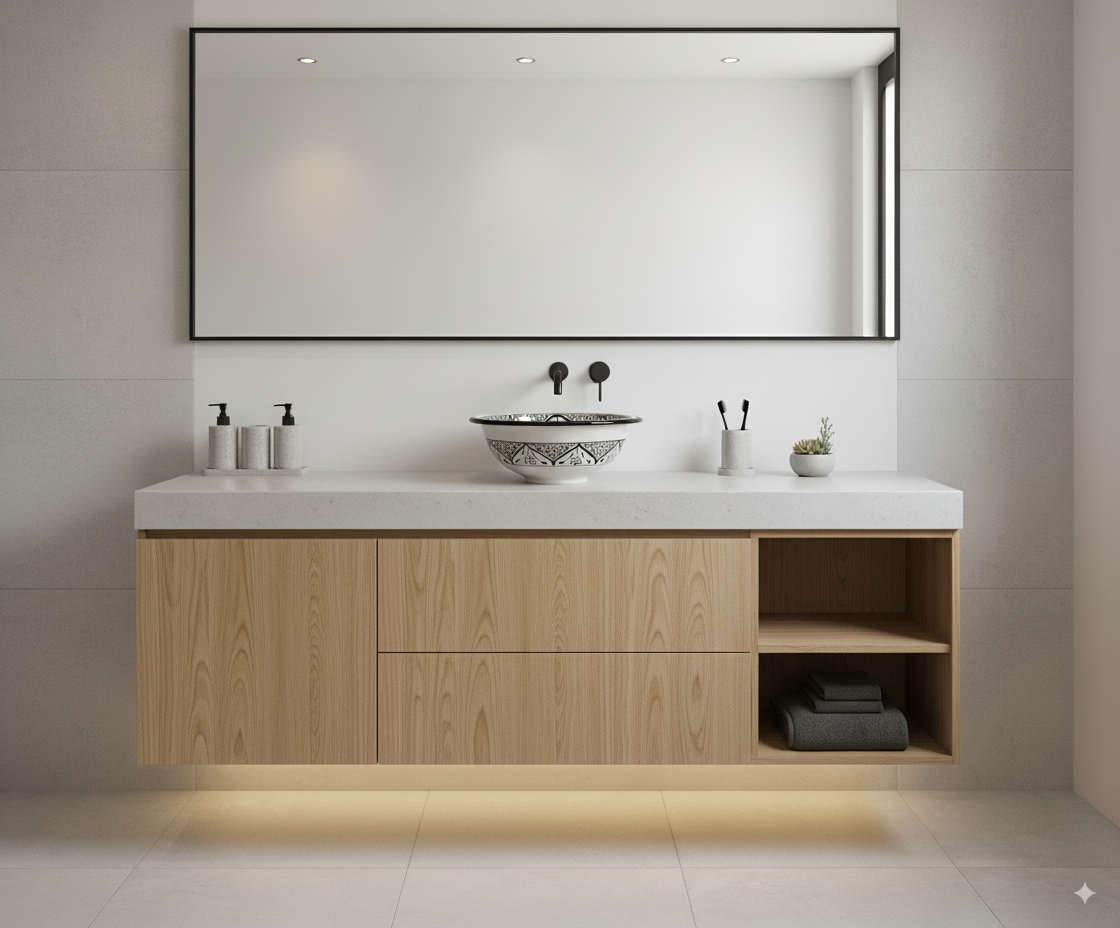 Moroccan Sink Washbasin Wash Basin Ceramic Handmade Black with Free Waste (SW50)