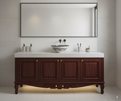 Moroccan Sink Washbasin Wash Basin Ceramic Handmade Black with Free Waste (SW50)