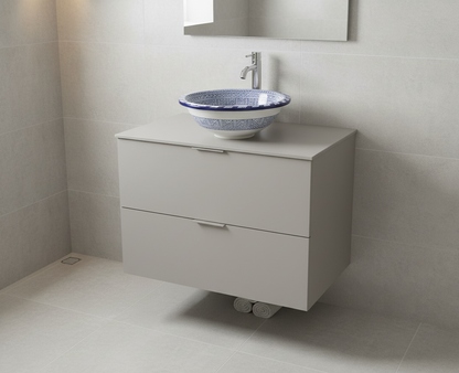 Moroccan Sink Washbasin Wash Basin Ceramic Handmade Blue with Free Waste (SW52)