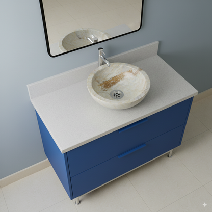 Moroccan Sink Washbasin Wash Basin Marble Stone Hand Carved Free Waste 31 cm (MS2)