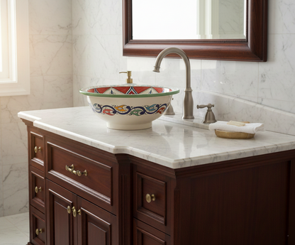 Moroccan Sink Washbasin Wash Basin Ceramic Handmade Multicolour Free Waste SW138