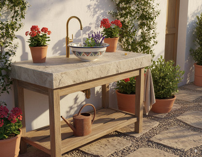 Moroccan Sink Washbasin Wash Basin Ceramic Handmade Multicolour Free Waste SW51